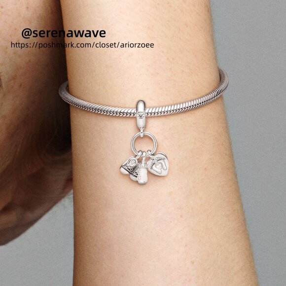 Pandora Baby Bottle & Shoes Dangle Charm - Picture 5 of 6